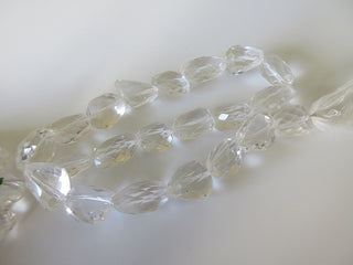 Crystal Quartz Faceted Tumble Beads, Natural Rock Quartz Crystal Beads 12mm To 18mm Beads, 13 Inch, Sold As 1 Strand/5 Strands, GDS161