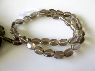 Natural Smoky Quartz Smooth Oval Tumbles Beads, 10mm to 12mm Beads 13 Inch Strand, GDS177