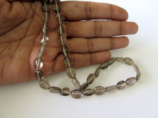 Natural Smoky Quartz Smooth Oval Tumbles Beads, 10mm to 12mm Beads 13 Inch Strand, GDS177