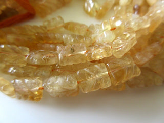Natural Citrine Carved Beads, Hand Carved Beads, Gemstone Carving, 8mm To 10mm, 13 Inch Strand, GDS182