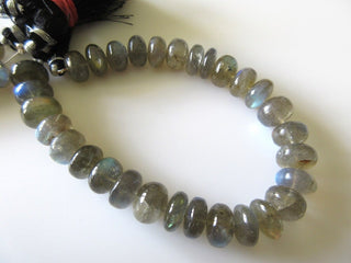 AAA Natural Labradorite Smooth Rondelles Beads, 10mm Labradorite Beads, 4 Inch Half Strand, GDS193