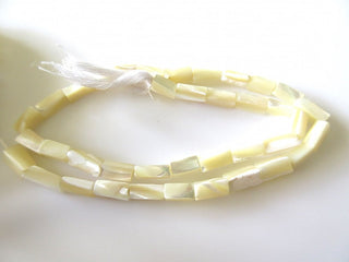 Natural Mother Of Pearl Long Box Beads, Mother Of Pearl Jewelry, 9mm To 10mm Beads, 13 Inch Strand, GDS201
