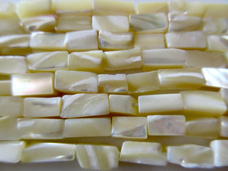 Natural Mother Of Pearl Long Box Beads, Mother Of Pearl Jewelry, 10mm To 12mm Beads, 13 Inch Strand, GDS199