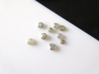 5pcs Rose Cut Diamond Loose, Rough Diamond Rose Cut, Grey Raw Diamond, Faceted Cabochon, 3mm To 4mm Each