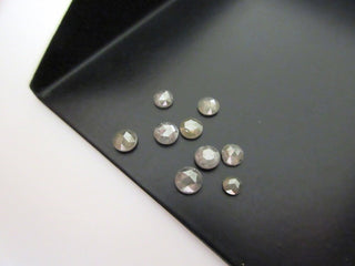 5pcs Rose Cut Diamond Loose, Rough Diamond Rose Cut, Grey Raw Diamond, Faceted Cabochon, 3mm To 4mm Each