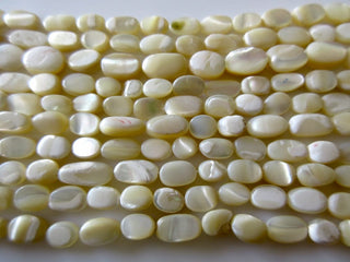 5 Strands Wholesale Natural MOP Mother Of Pearl Oval Tumbles Beads, Mother Of Pearl Jewelry, Large 12mm Beads, 13 Inch Strand, GDS206