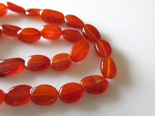 Natural Carnelian Smooth Fancy Oval Shaped Tumble Beads, Huge 13mm To 14mm Beads, 13 Inch Strand, GDS227