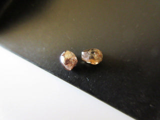 2 Pieces 4.5mm Approx. Cognac Champagne Brown Smooth Natural Raw Rough Diamond Sparkly Clear Diamonds Loose For Jewelry, DDS380/6