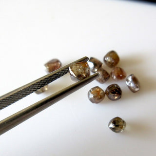 1 Piece 4mm To 5mm Champagne Brown Cognac Smooth Natural Raw Rough Diamond Crystals, Sparkly Clear Loose Diamond For Making Jewelry Dds381/1