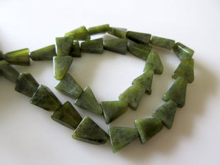 5 Strands Wholesale Vessonite Green Garnet Fancy Triangle Shaped Beads, 11mm To 10mm Each, 13 Inch Strand, GDS239