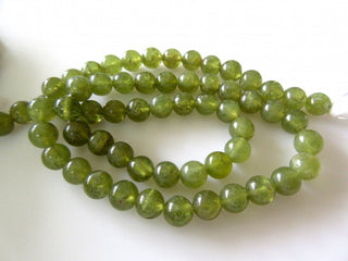 Vessonite Green Garnet Smooth Round Beads, 5mm Each, 13 Inch Strand, Sold As 1 Strand/5 Strands, GDS245