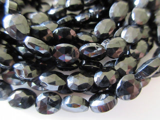 13 Inch Strand Wholesale Lot Black Spinel Faceted Oval Gemstone Tumbles Beads, 8mm Spinel Beads , Sold As 5 Strand/50 Strands, GDS260