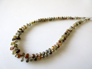 Natural Rare Clear Red Yellow Cognac Salt And Pepper Orange Green Tear Drop Diamond Briolette Beads, Sold As 30/65/135 Pieces, DDS392