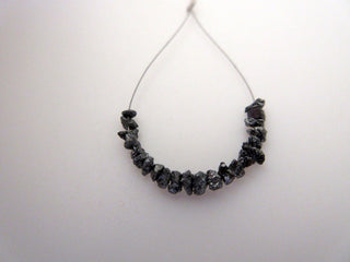 1.00CTW Tiny 2mm To 3mm Black Raw Rough Uncut Diamonds, Natural Black Uncut Diamond Beads Loose, DDS402/6