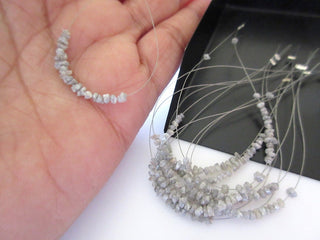 1.00CTW Tiny 1mm To 2mm Grey White Raw Rough Uncut Diamonds, Natural Uncut Diamond Beads Loose, DDS402/10