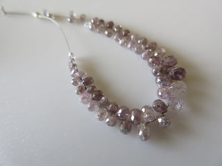 50 Pieces Beautiful Rare Pink Diamond Briolette Beads, Pink Diamond Faceted Tear Drop Beads, 2mm to 4mm Each, DDS298