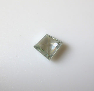 Light Blue Brilliant Cut Faceted Moissanite, Flat Rose Cut Cabochon, Rose Cut Diamond Slice, 8x7x2mm, MM2