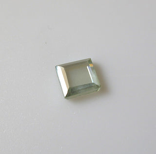 Square Faceted Moissanite Flat Rose Cut Loose Cabochon, Brilliant Cut Rose Cut Diamond Slice, 7.5x7x2mm, MM9