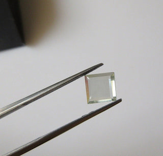 Square Faceted Moissanite Flat Rose Cut Loose Cabochon, Brilliant Cut Rose Cut Diamond Slice, 7.5x7x2mm, MM9