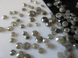 100 Pieces Wholesale 3mm To 4mm Salt And Pepper Rose Cut Diamond Loose Cabochon, Natural Grey Black Faceted Rose Cut Loose Diamond, DDS406/2