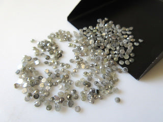 1mm To 2mm Wholesale Salt And Pepper Rose Cut Natural Grey Black Faceted Diamond Loose Cabochon, Sold As 10/50/100 Pieces, DDS408/2