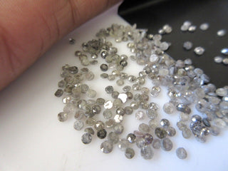 1mm To 2mm Wholesale Salt And Pepper Rose Cut Natural Grey Black Faceted Diamond Loose Cabochon, Sold As 10/50/100 Pieces, DDS408/2