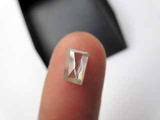 1.05 CTW Clear Yellow Moissanite Diamond, Faceted Flat Rose Cut, Brilliant Cut, Diamond Slice, Loose Cabochons, MM41