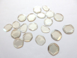 5 Piece Huge 12mm to 15mm White Moissanite Rose Cut, Flat Back Moissanite Rose Cut Cabochon, Rose Cut Diamond Slice, Moissanite Slice, MO7