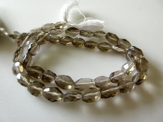 Natural Smoky Quartz Faceted Oval Tumbles Beads, 8mm Each Approx, 13 Inch Strand, GDS449