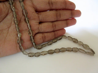 Natural Smoky Quartz Faceted Oval Tumbles Beads 11mm Each Approx 13 Inch Strand GDS452 - Rondelles Ovals & Rounds