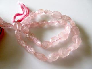 Natural Rose Quartz Faceted Oval Tumbles Beads, 9mm To 10mm Each, 13 Inch Strand, Sold As 5 Strand/50 Strands, GDS458