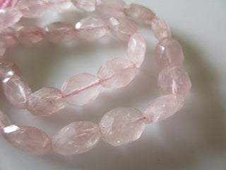 Natural Rose Quartz Faceted Oval Tumbles Beads, 9mm To 10mm Each, 13 Inch Strand, Sold As 5 Strand/50 Strands, GDS458