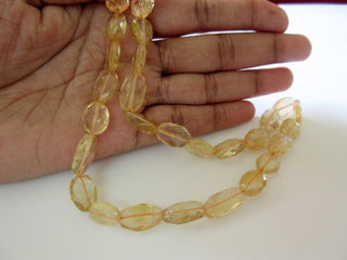 Natural Citrine Faceted Oval Tumbles Beads, 11mm To 14mm Beads, 13 Inch Strand, Sold As 1 Strand/5 Strand/50 Strands, GDS464