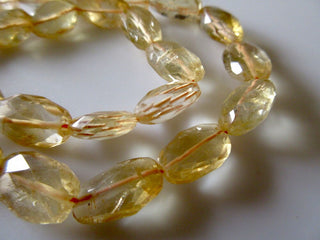 Natural Citrine Faceted Oval Tumbles Beads, 11mm To 14mm Beads, 13 Inch Strand, Sold As 1 Strand/5 Strand/50 Strands, GDS464
