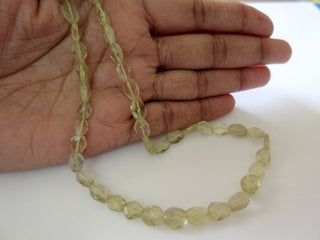 13 Inch Strand Wholesale Natural lemon Quartz Faceted Oval Tumbles Beads, 8mm Beads Approx, Sold As 5 Strand/50 Strands, GDS472