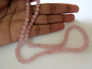 Natural Rose Quartz Smooth Round Beads, 6mm Pink Rose Quartz Beads, 13.5 Inch Strand, Sold As 5 Strand/50 Strands, GDS479