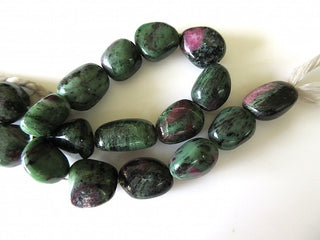 Natural Ruby Zoisite Smooth Large Tumbles Beads, 18mm To 27mm Beads, 6 Inch Half Strand/13 Inch Strand, GDS522