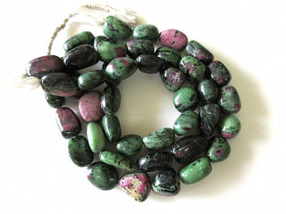 Natural Ruby Zoisite Smooth Large Tumbles Beads, 18mm To 27mm Beads, 6 Inch Half Strand/13 Inch Strand, GDS522