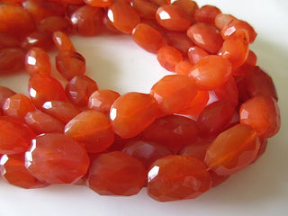 Faceted Carnelian Tumbles Beads, Carnelian Gemstone Beads Nuggets, 15mm To 18mm Approx, 13 Inch Strand, GDS538