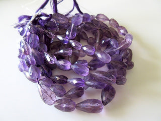 5 Strands wholesale Amethyst Faceted Straight Drilled Tear Drop Beads, Faceted Gemstones, 14mm To 18mm Each, 10 Inch Strand, GDS550
