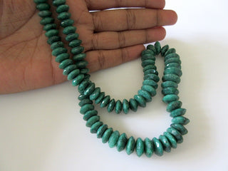 Emerald Faceted Rondelle Bead, Wholesale Emerald Disc Corundum Beads, 9mm To 12mm Beads, Sold As 8 Inch/16 Inch Strand, GDS557