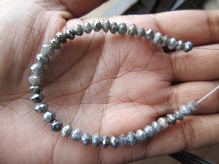 1 mm Large Hole Faceted Natural Genuine Raw Rough Conflict Free Diamond Beads Huge 5mm DDS411/1