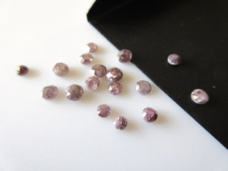 3 Pieces 3mm To 4mm Pink Purple Rose Cut Diamonds, Rose Cut Diamond Ring, Rose Cut Cabochon, Loose Diamonds, DDS415/3