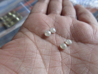 2 Pieces 4.5mm Each Natural White Rose Cut Diamond Loose, Matched Pairs Rough Diamond Rose Cut, DDS416