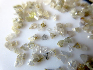 5 CTW 3mm Each Clear Brown/White Raw Diamond Slices, Natural Free Form Rough Raw Diamond, DDS417