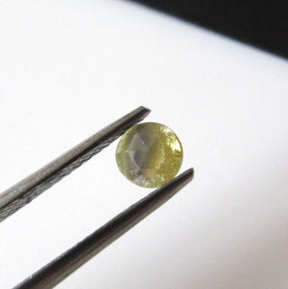 4.5mm One of a Kind Two Tone Yellow Grey Rose Cut Diamond Loose, Raw Rough Diamond Rose Cut, Faceted Cabochon, DDS355/2