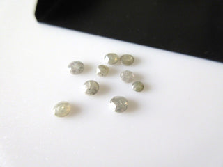 3pcs Rose Cut Diamond Loose, Rough Diamond Rose Cut, Grey Raw Diamond, Faceted Cabochon, 5mm To 4mm Each