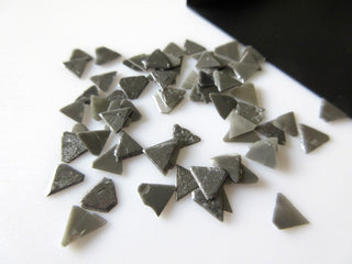 5 CTW 30 Pieces Natural Grey Diamond Slice, 5mm To 6mm Triangle Shaped Natural Raw Rough Diamond Slice, DDS371