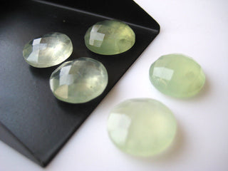 10 Pieces 13mm Each Natural Prehnite Round Shaped Both Side Faceted Loose Gemstones for Jewelry BB2