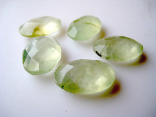 10 Pieces 13x9mm Each Natural Prehnite Oval Shaped Both Side Faceted Loose Gemstones For Jewelry BB3